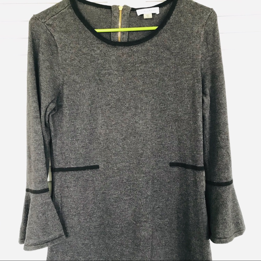 Calvin Klein Grey Bell Sleeve Sweater Dress Size M